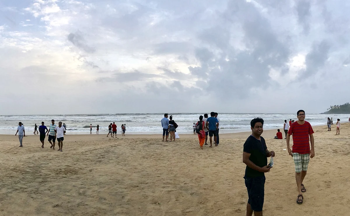 Panorama of Baga Beach in Goa